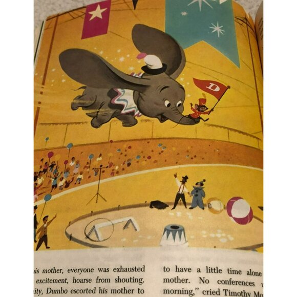 VTG WALT DISNEY'S FANTASYLAND 1963 CHILDRENS STORIES DUMBO CINDERELLA HARDBACK - Picture 7 of 9